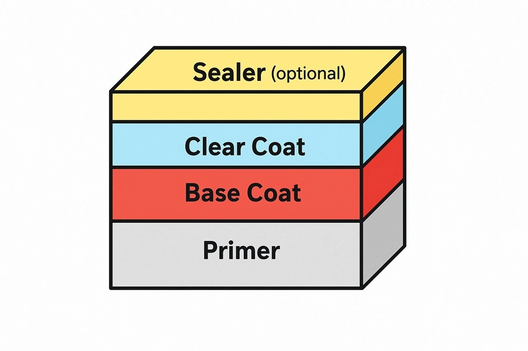 رنگ خودرو و لایههای...
